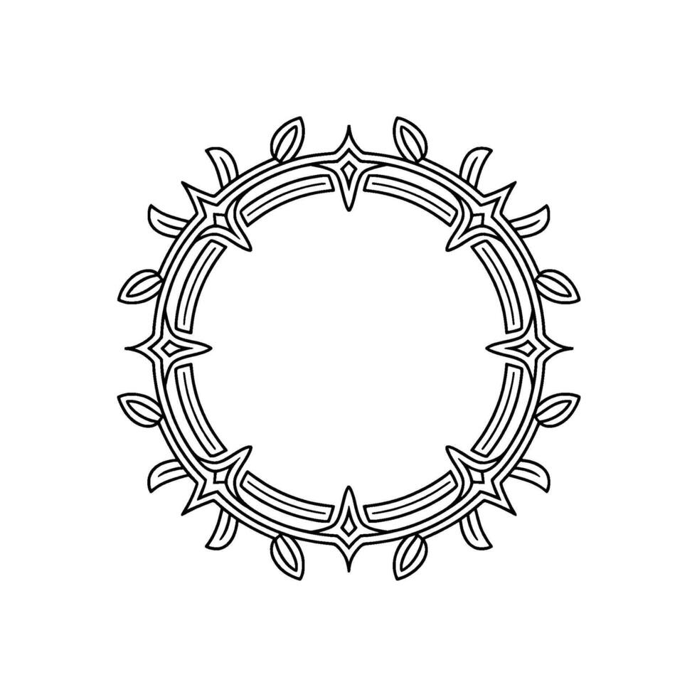 Elegant Geometric Floral Wreath, Minimalist, Circle Frame vector