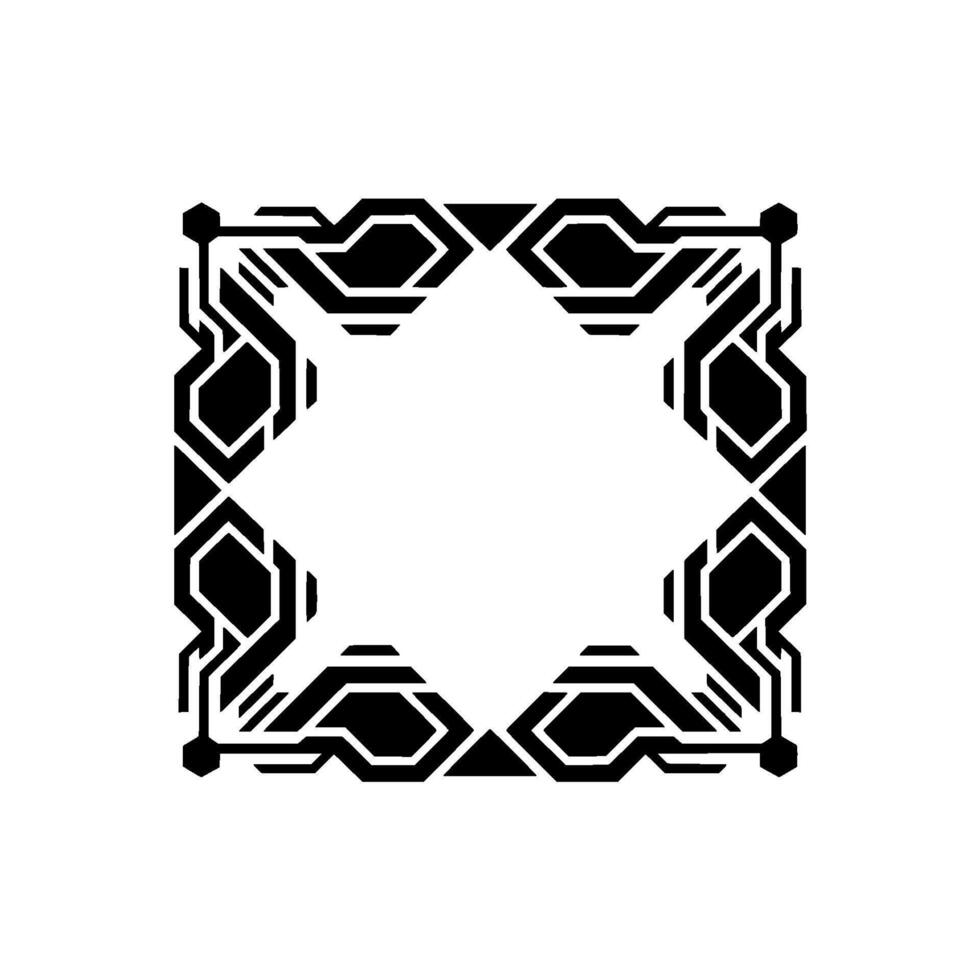 Futuristic Geometric Border Frame With Minimalist Tech vector