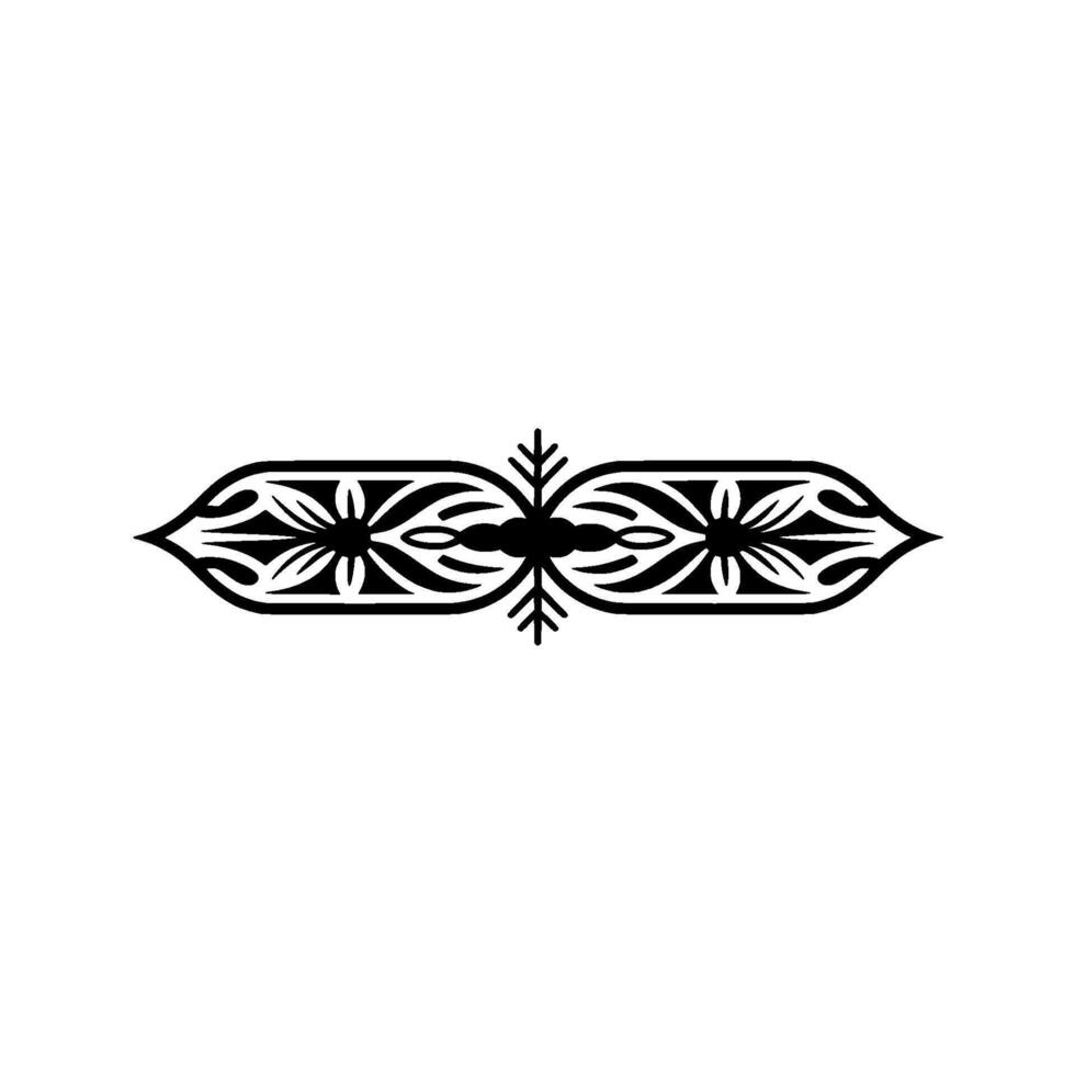 Ornamental Black And Red Floral On White Background vector