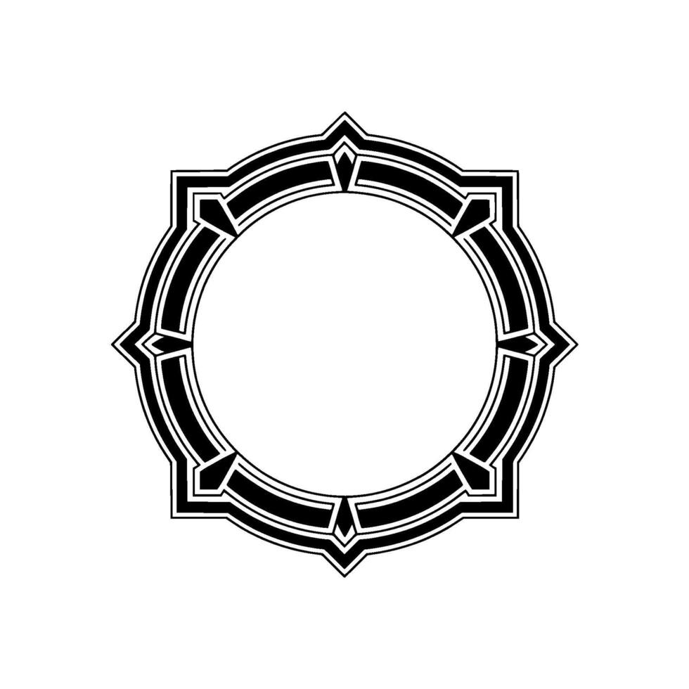 Geometric Ornamental Frame Black White, Decorative Element vector
