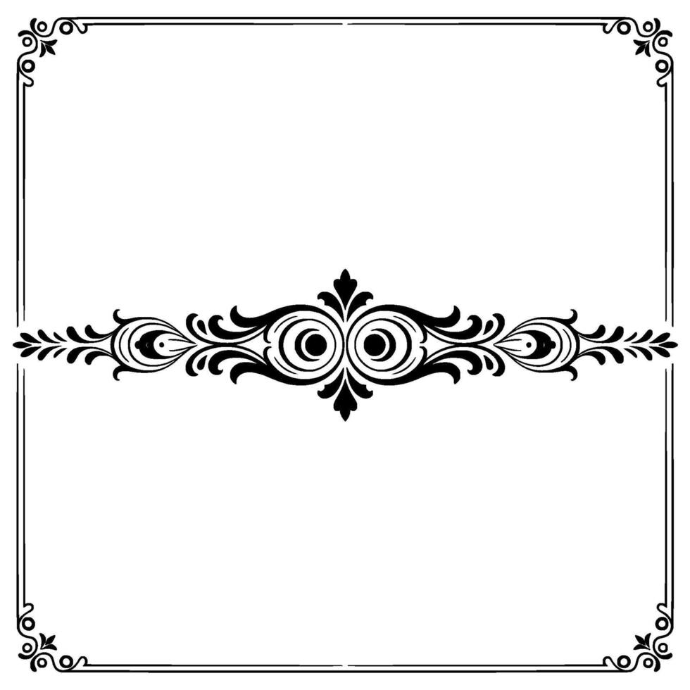 Elegant Black White Flourish On White Background, Ornament, Border, Frame vector