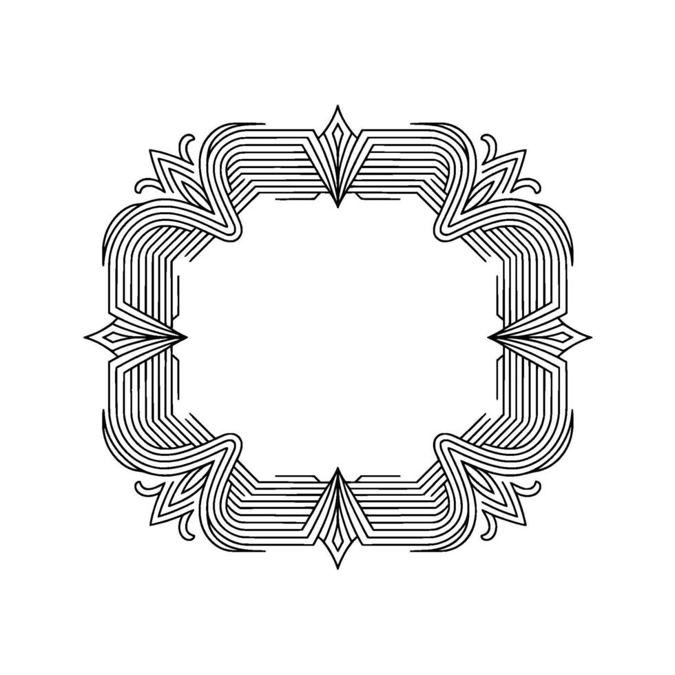 Elegant Geometric Line Frame, Decorative Border, Vintage Element vector