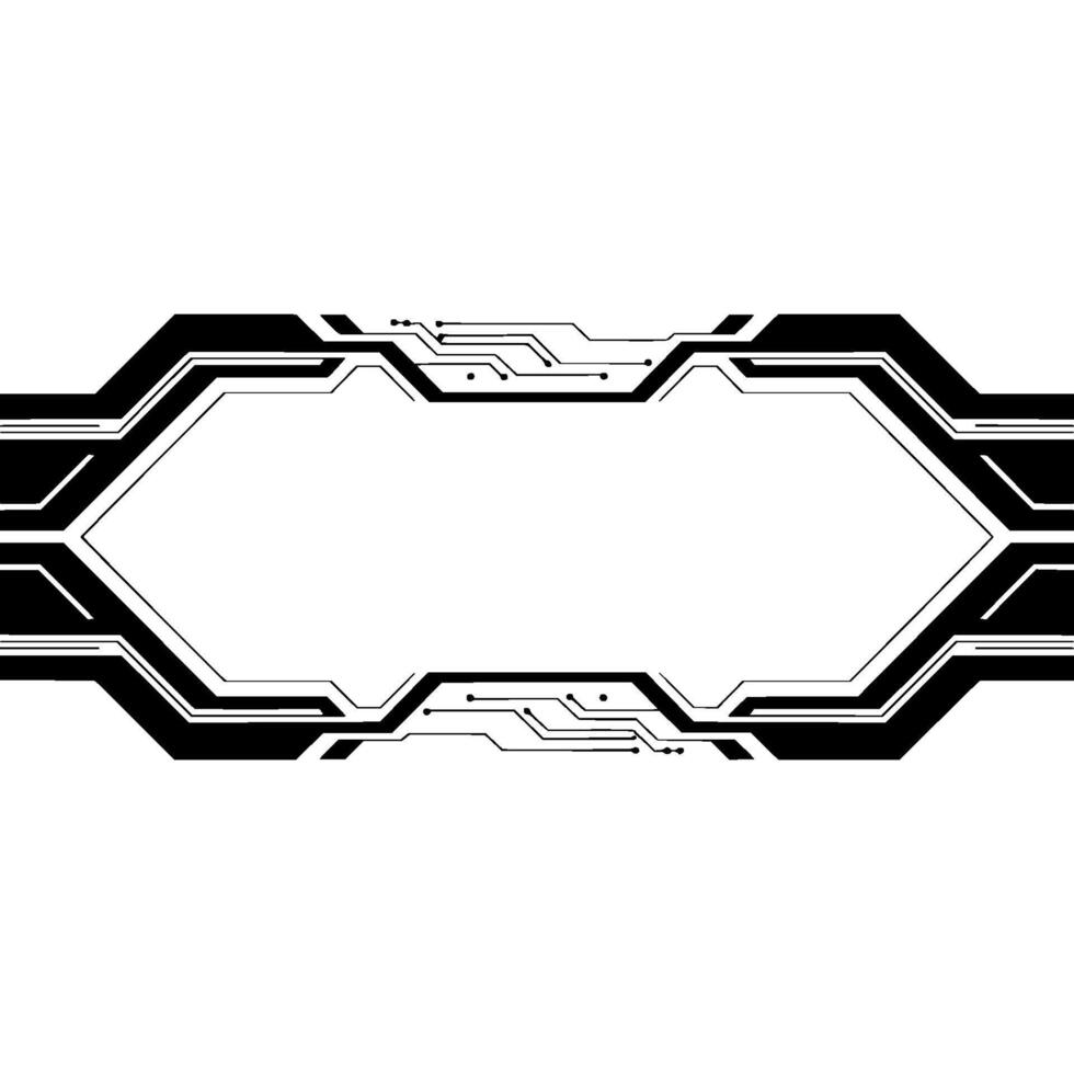 Futuristic Tech Frame Geometric, Abstract Circuitry On Gradient Background vector