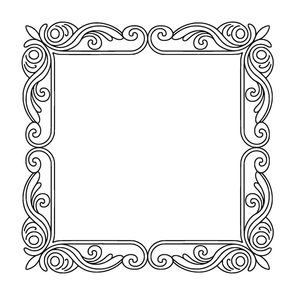 Elegant Decorative Frame With Ornate Swirls vector