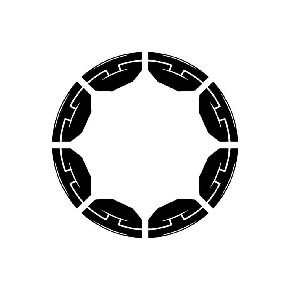 Geometric Black Circle Abstract, Minimalist Style vector