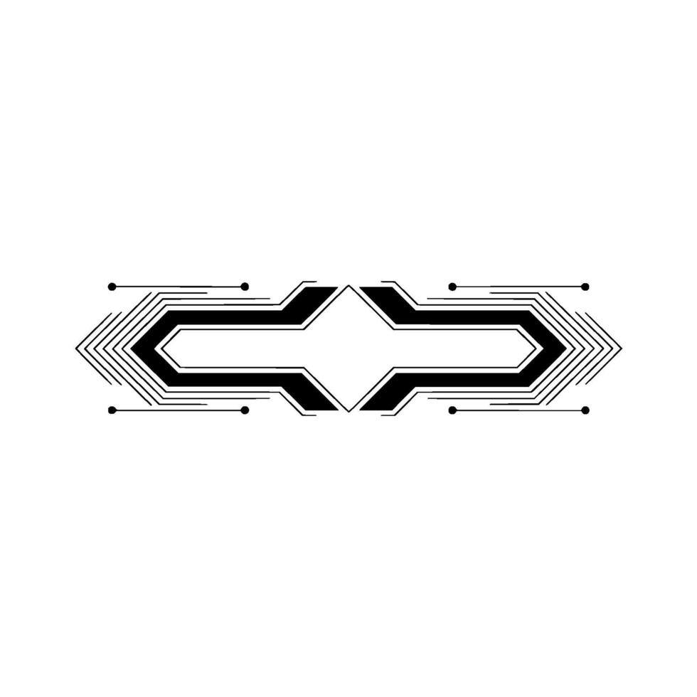 Abstract Tech Circuitry, Black And White Minimalist vector