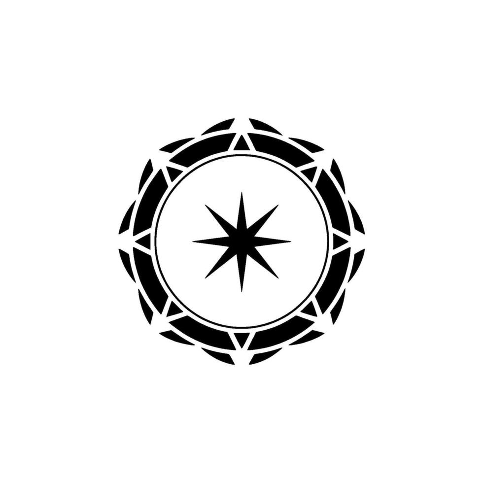 Minimalist Black White Starburst Mandala vector