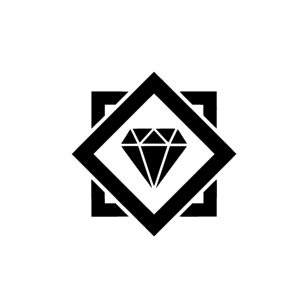 Geometric Diamond With Frame Modern, Elegant vector