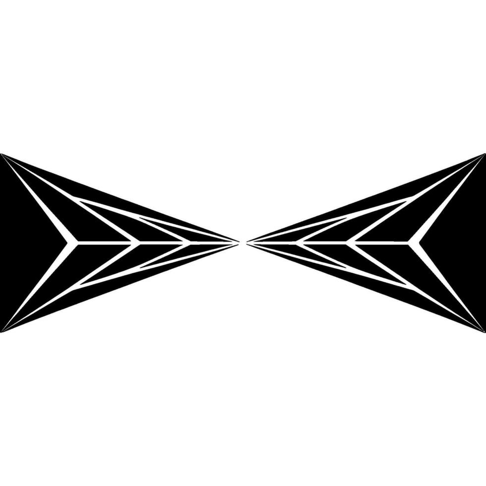 Geometric Bowtie Abstract Black And White, Minimalist vector