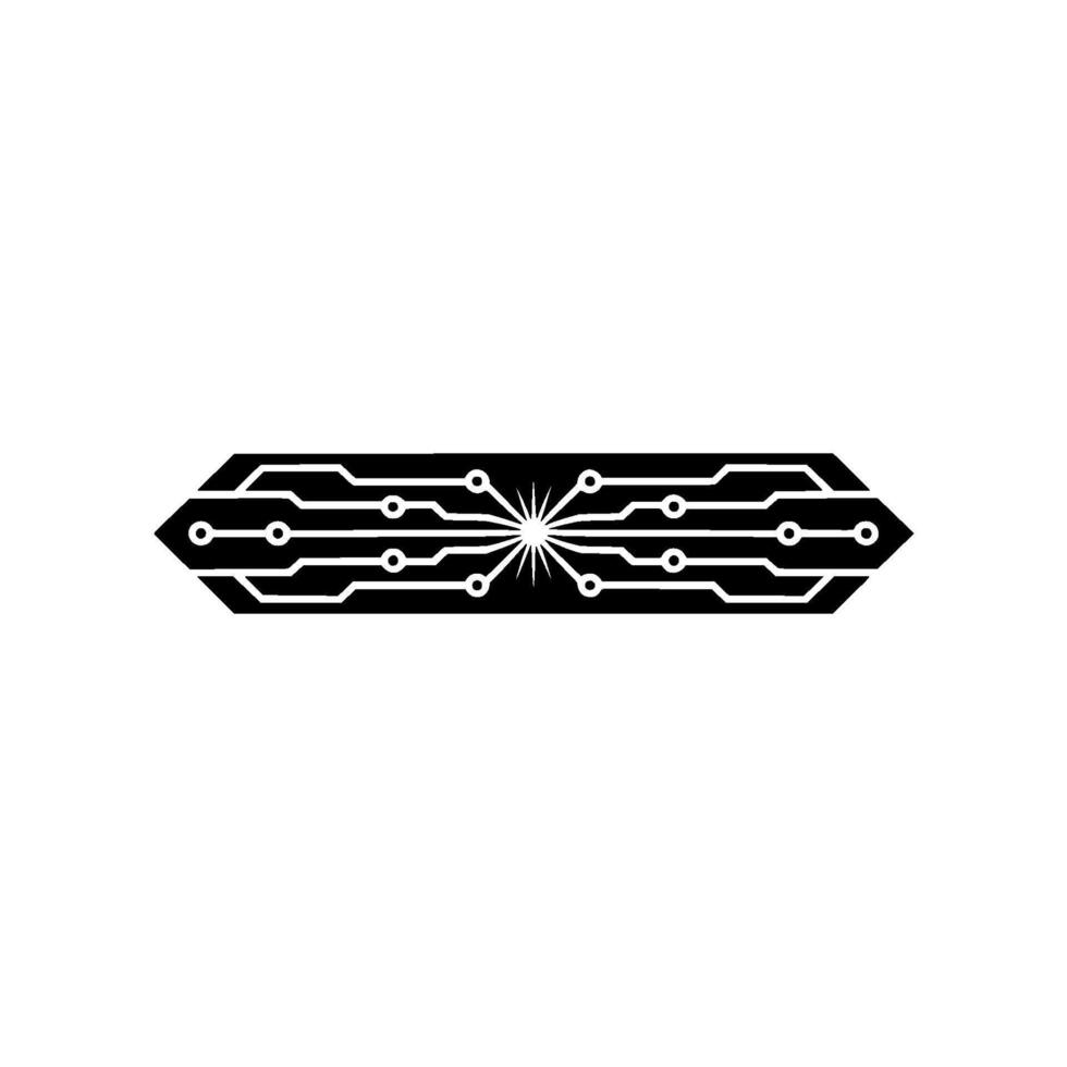 Abstract Circuit Board Element In Black White On White Background vector