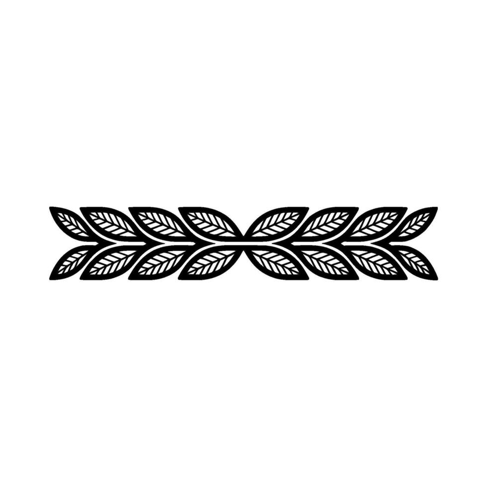 Elegant Black Leafy Border, Minimalist On White vector