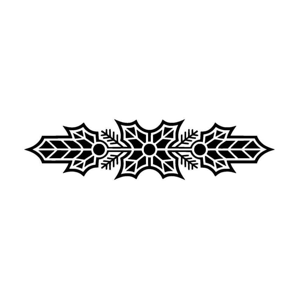 Geometric Holly Border In Black, Red, And White vector