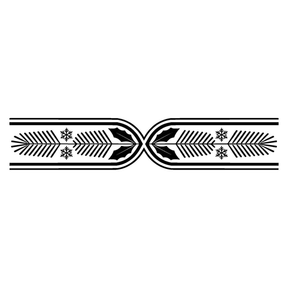 Minimalist Christmas Border In Black And White vector