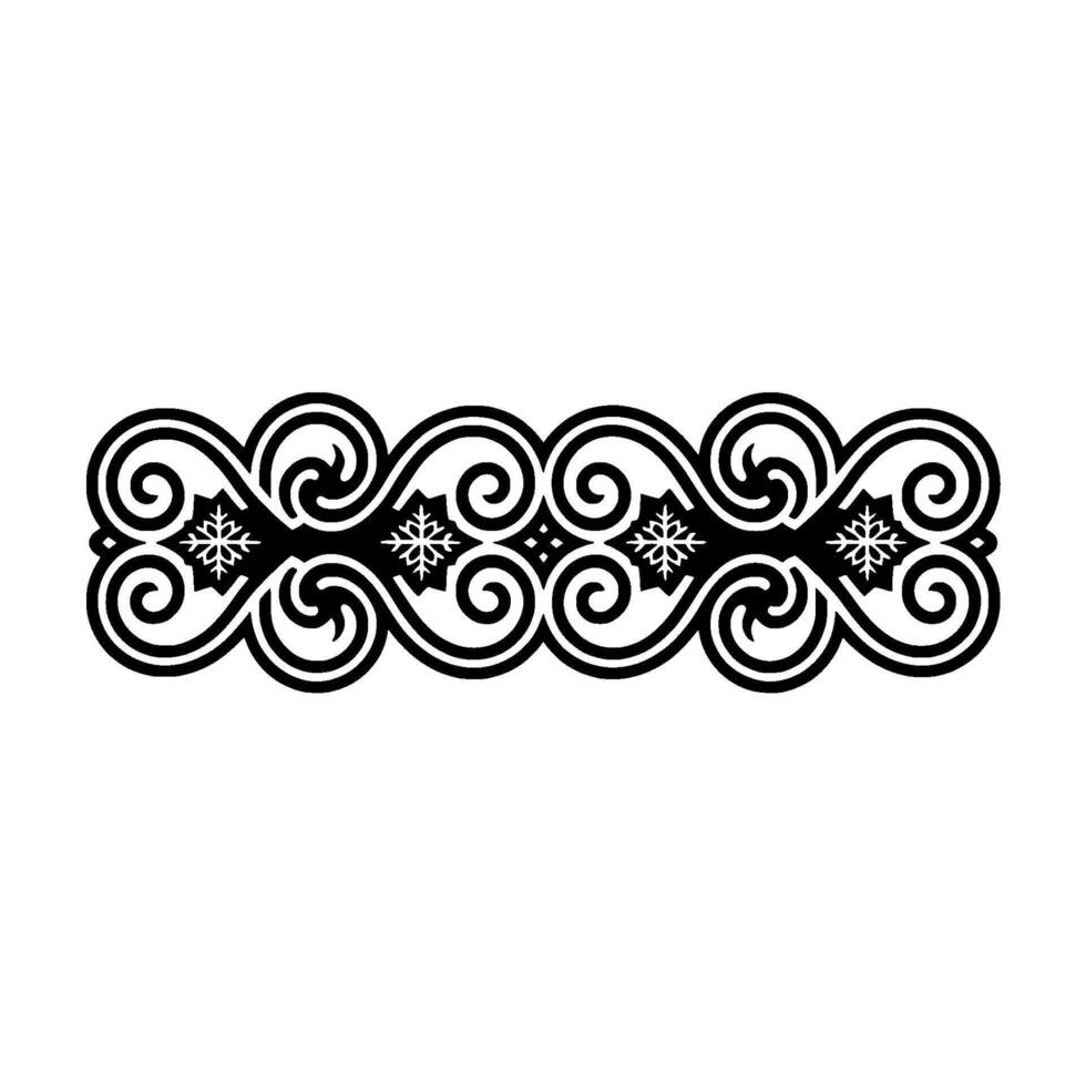 Black And White Decorative Border With Snowflake Motifs vector