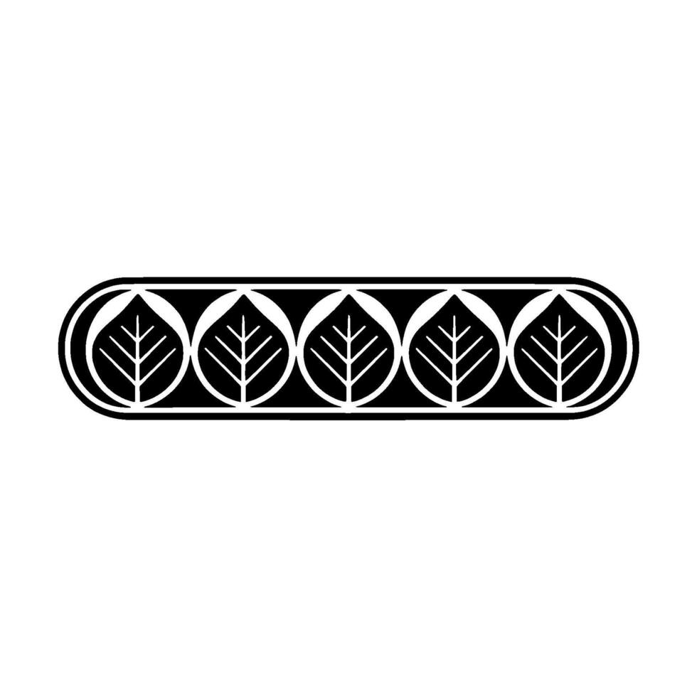 Minimalist Leaf Pattern Border In Black And White vector