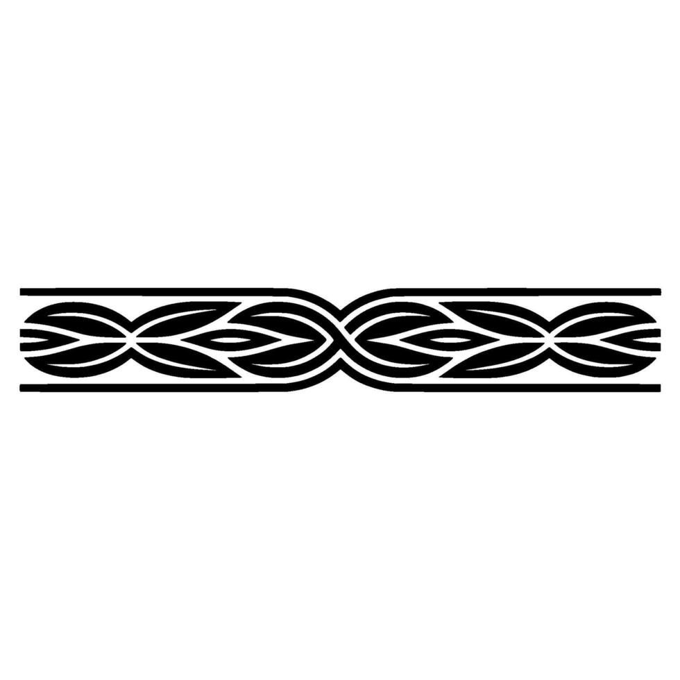 Ornamental Black Border With Leaf Motif On White vector