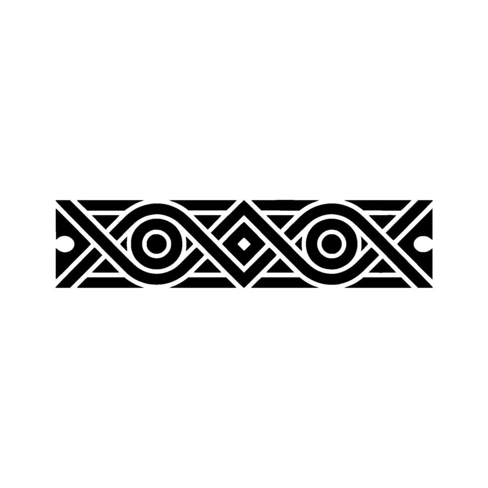 Abstract Geometric Border Ornament, Black And White Element vector