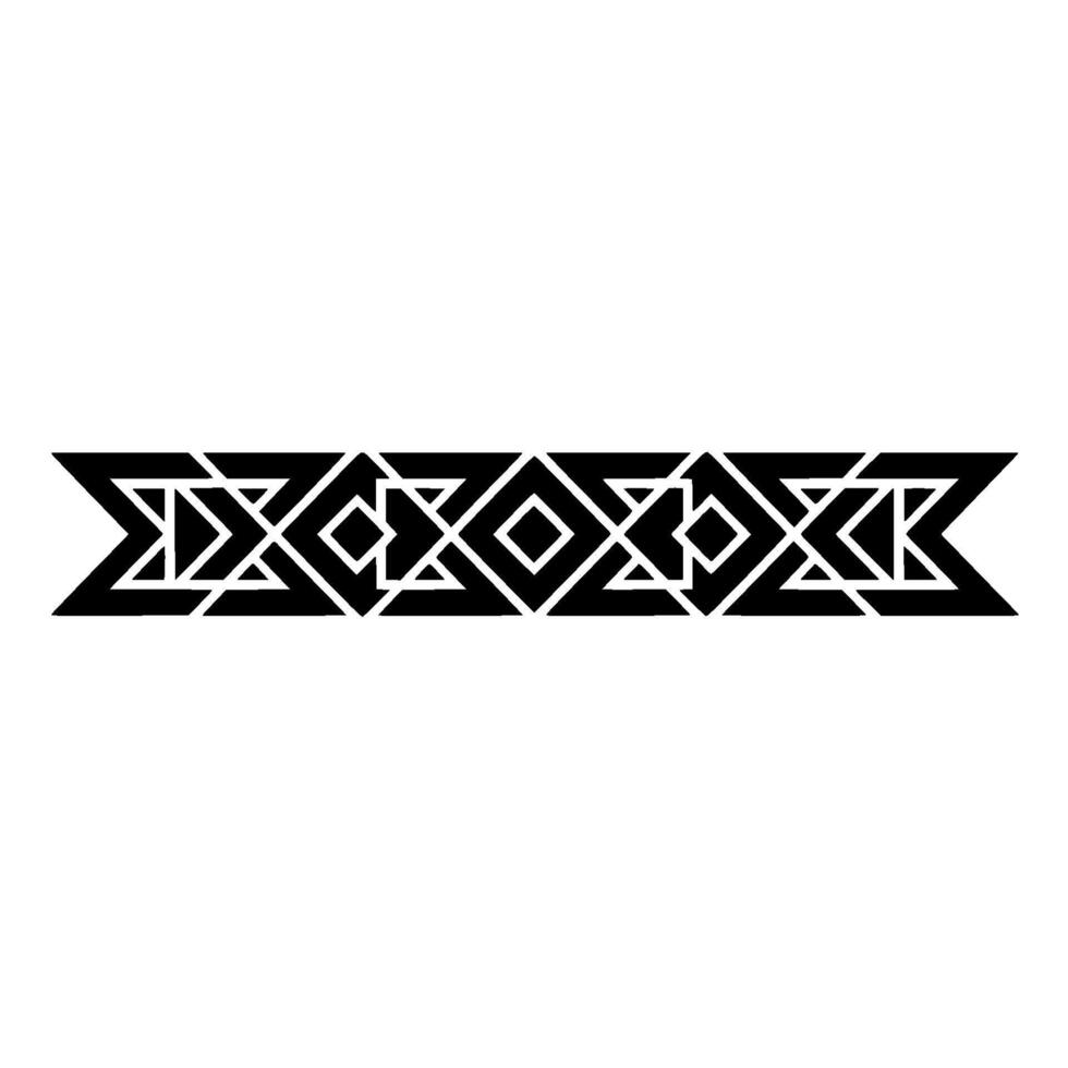 Geometric Black Patterned Border On White Background vector