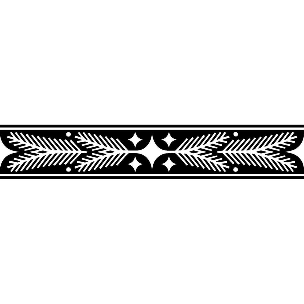 Elegant Geometric Border With Foliage And Star Accents vector