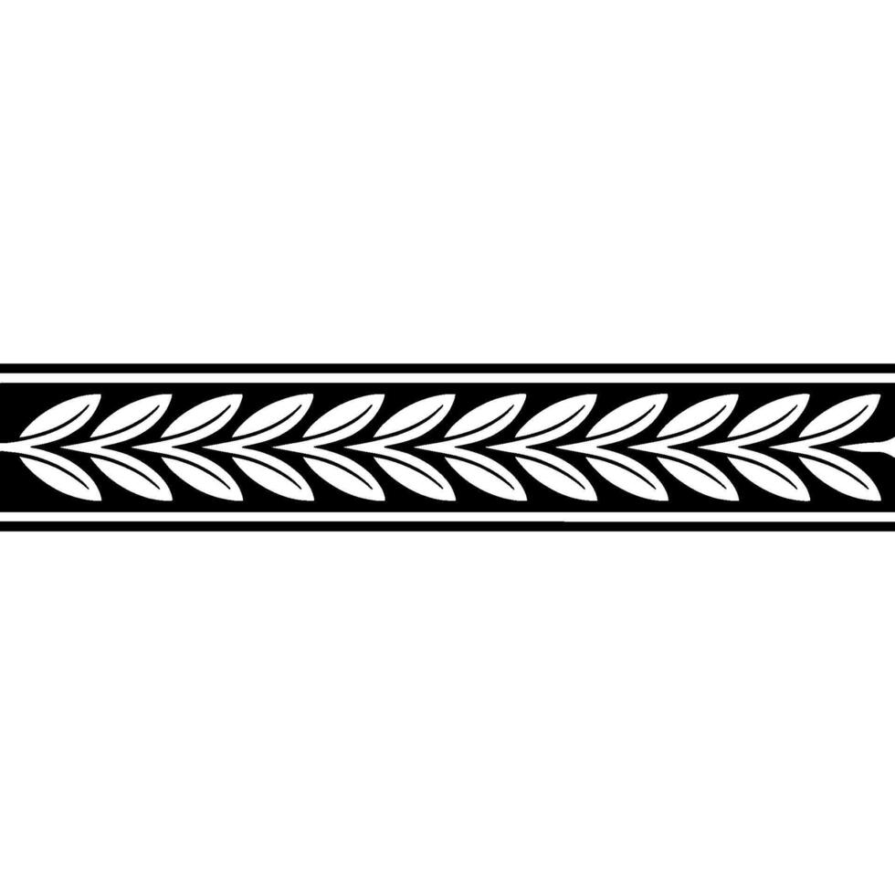 Elegant Leaf Border Minimalist Monochrome Floral vector