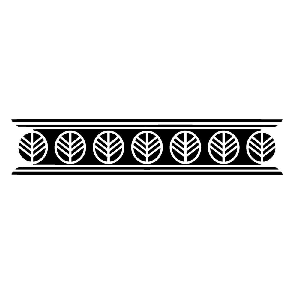 Decorative Black And White Leaf Border Minimalist vector