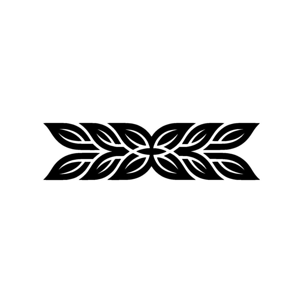 Elegant Black White Floral Border Element, Minimalist Style vector