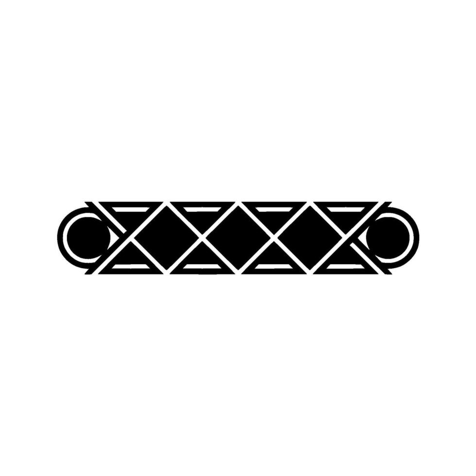 Geometric Black White Ornamentborder On White vector