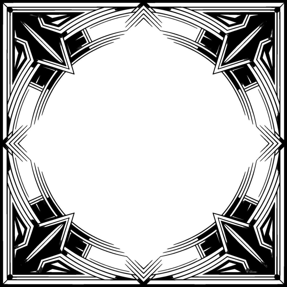 Art Deco Frame Geometric With Silver And Black Accents vector