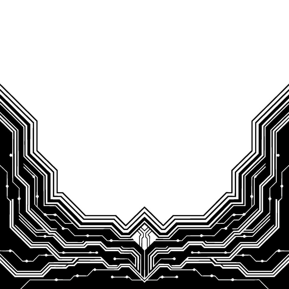 Abstract Circuit Board In Black And White With Empty Space vector
