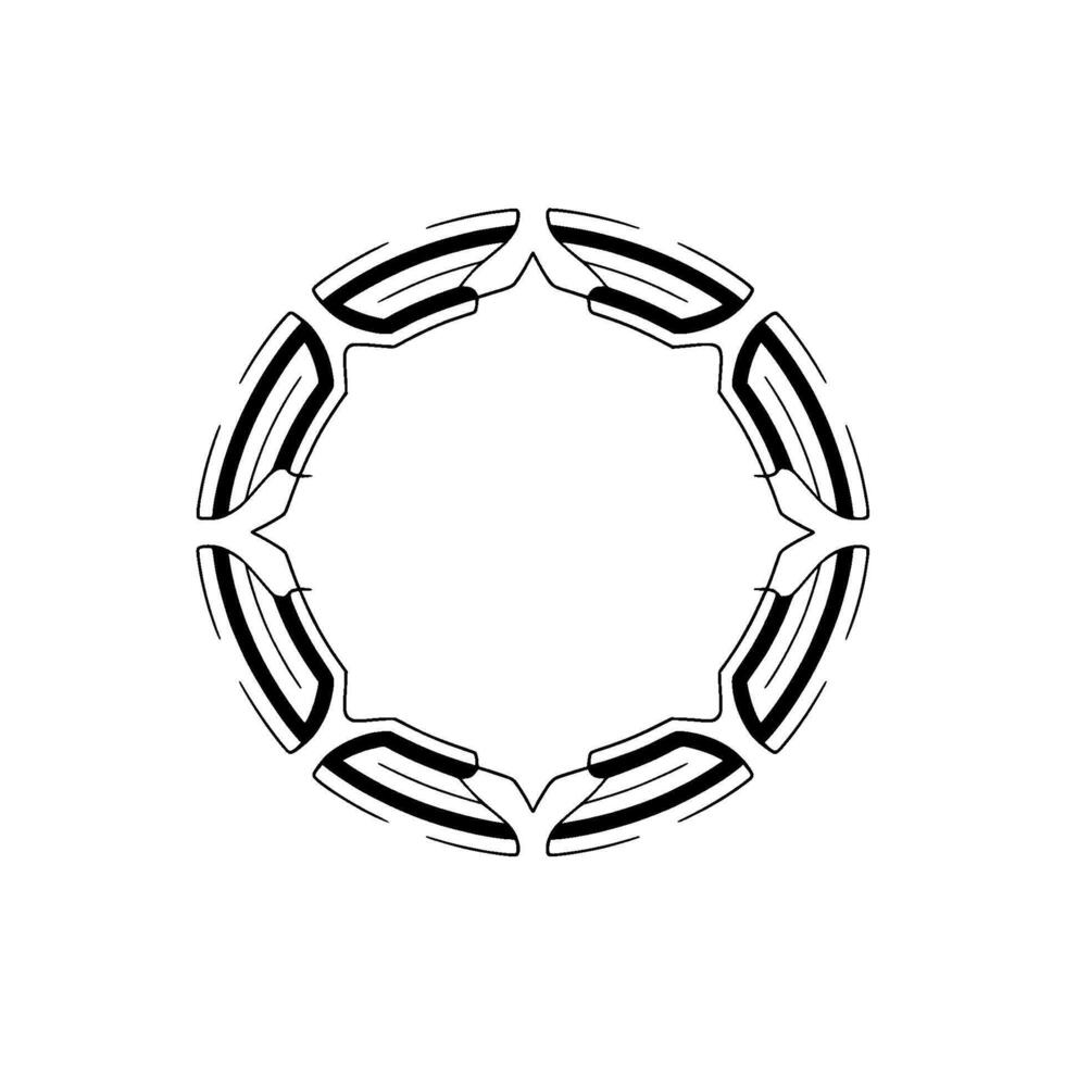 Modern Black And White Geometric Mandala, Minimalist Style vector