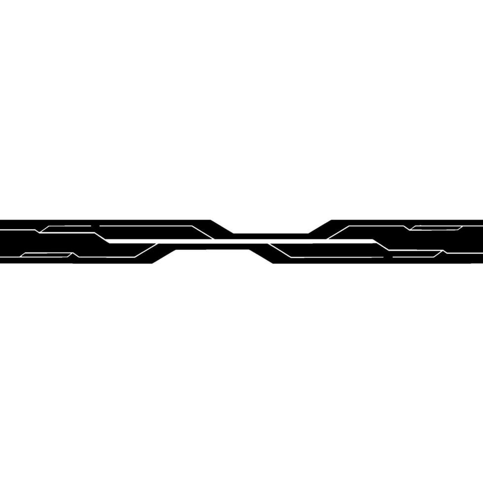 Abstract Tech Line Black On White, Digital Element vector