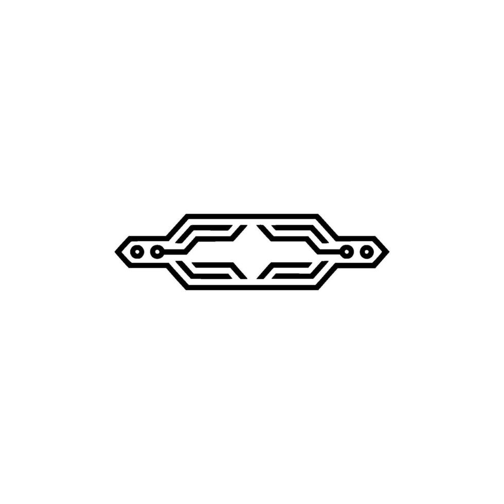 Abstract Tech Circuit, Minimalist On White vector