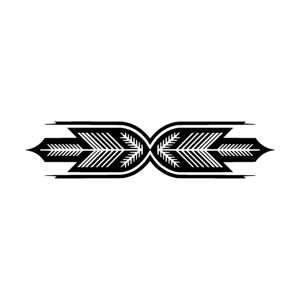 Minimalist Geometric Arrow Decoration, Silver And Black vector