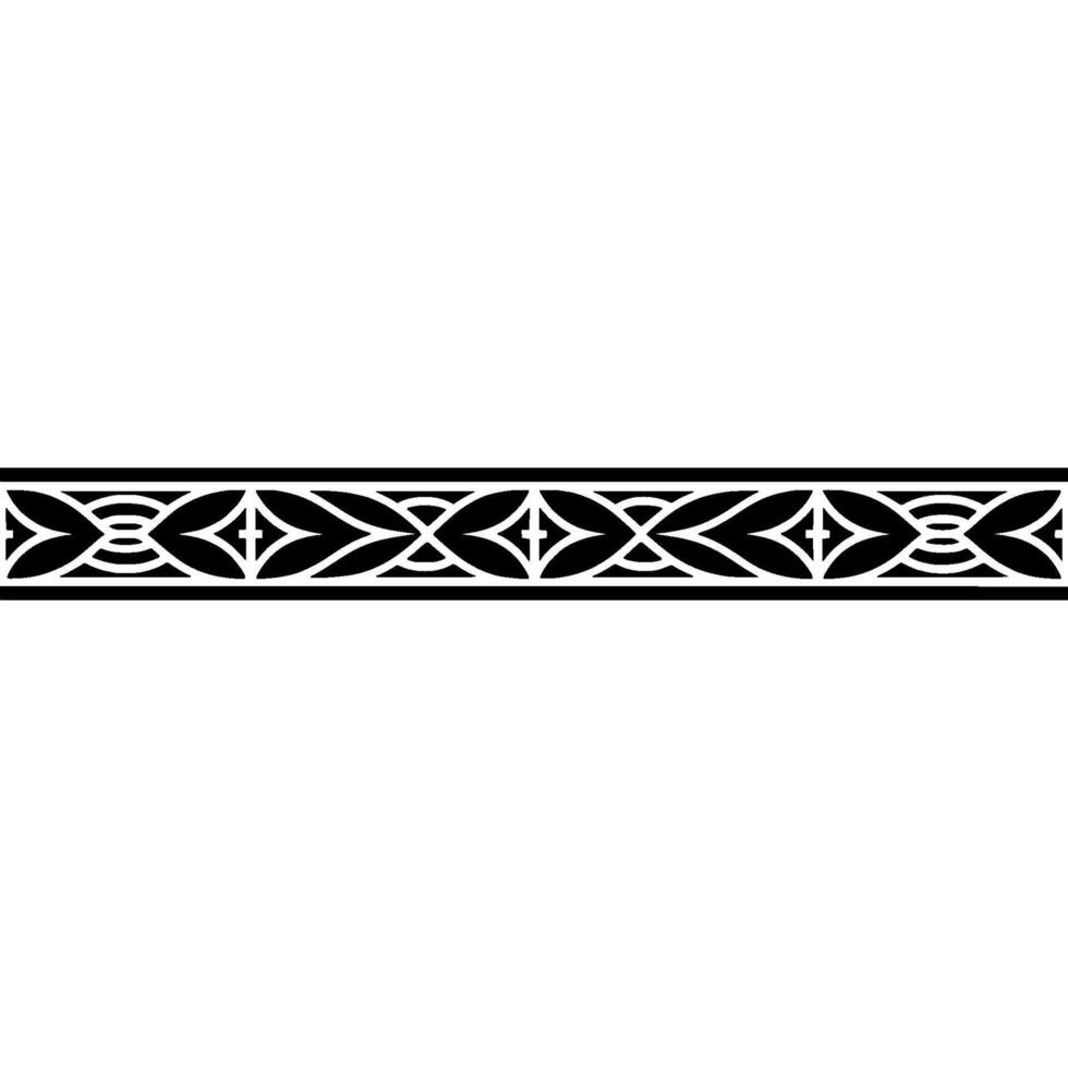 Elegant Black White Ornamental Border, Geometric Pattern On White vector