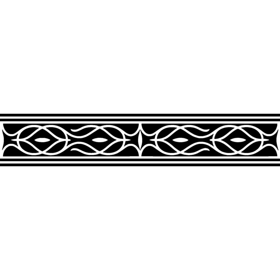 Elegant Black And White Border Element, Ornamental Pattern vector