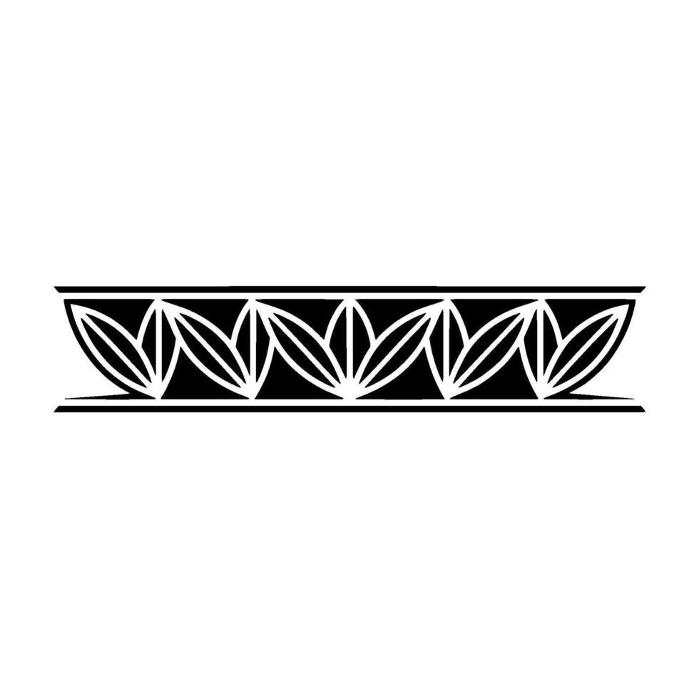 Geometric Leaf Motif Border Black White Pattern vector
