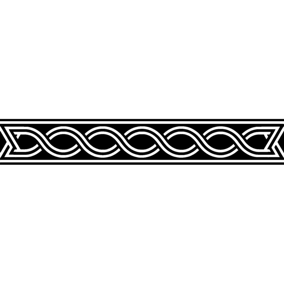 Celtic Knot Border Black White, Geometric Ornament vector