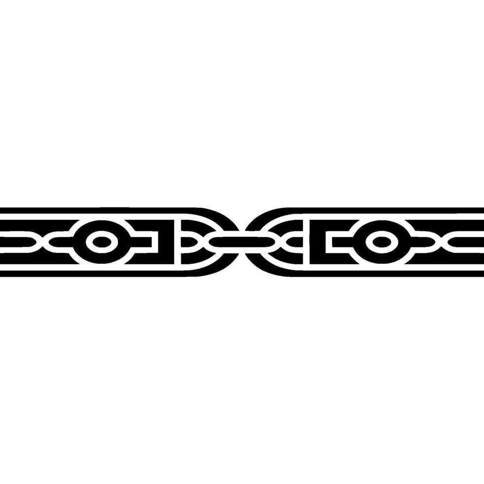 Geometric Chain Pattern Black On White, Minimalist vector