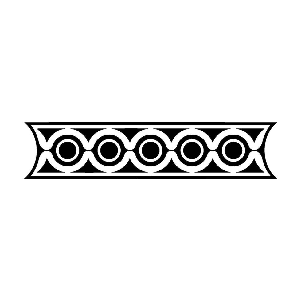 Geometric Border With Repeating Circular Motifs In Black And White vector