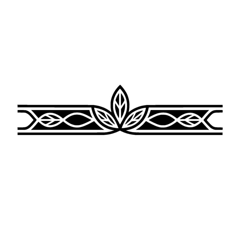Ornamental Leaf Border Black White Elegant Element vector