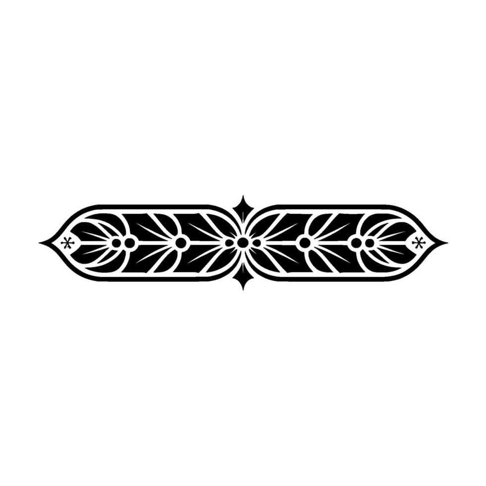 Ornate Black White Floral Decorative Element On Light Background vector