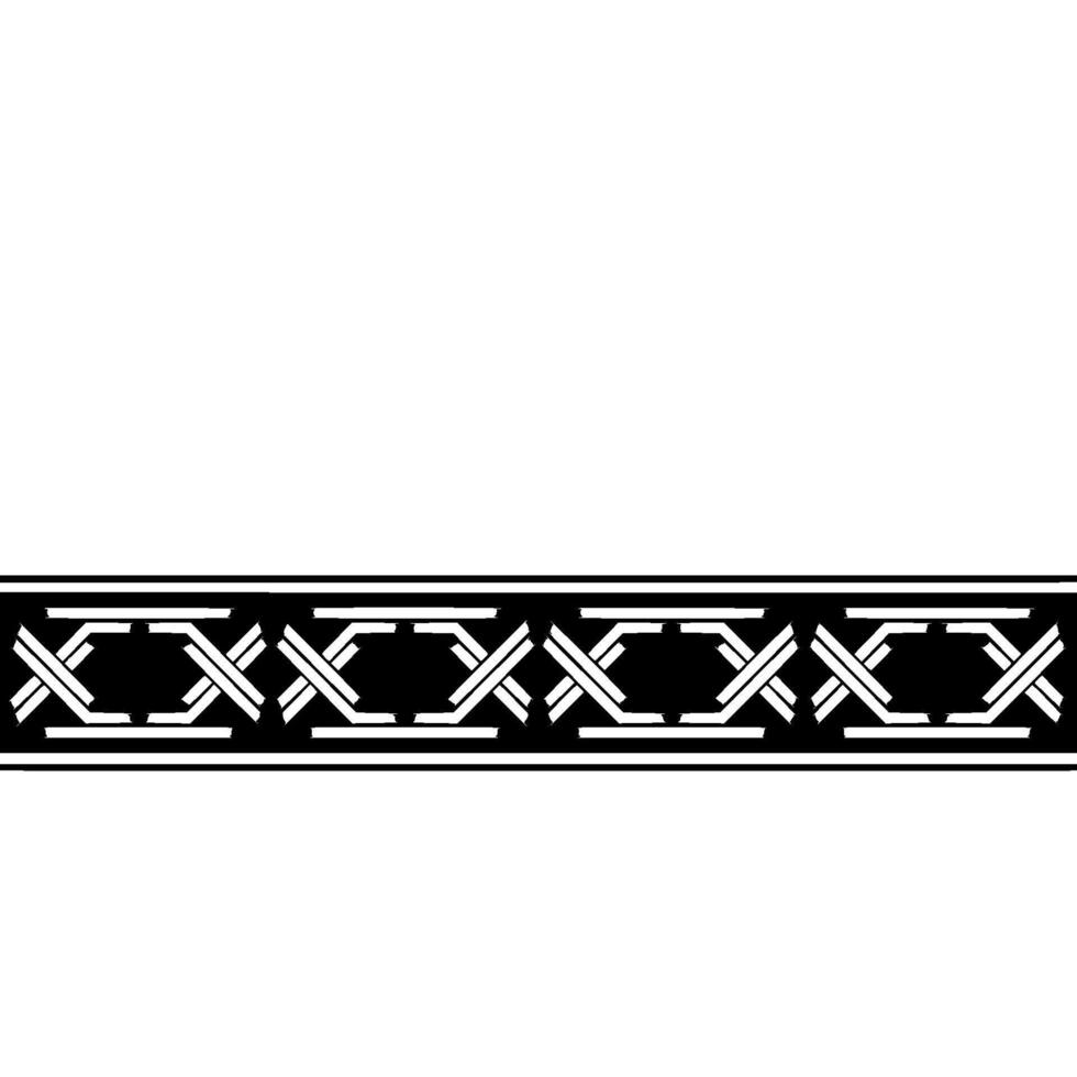Silver Geometric Pattern On Black Border Minimalist vector