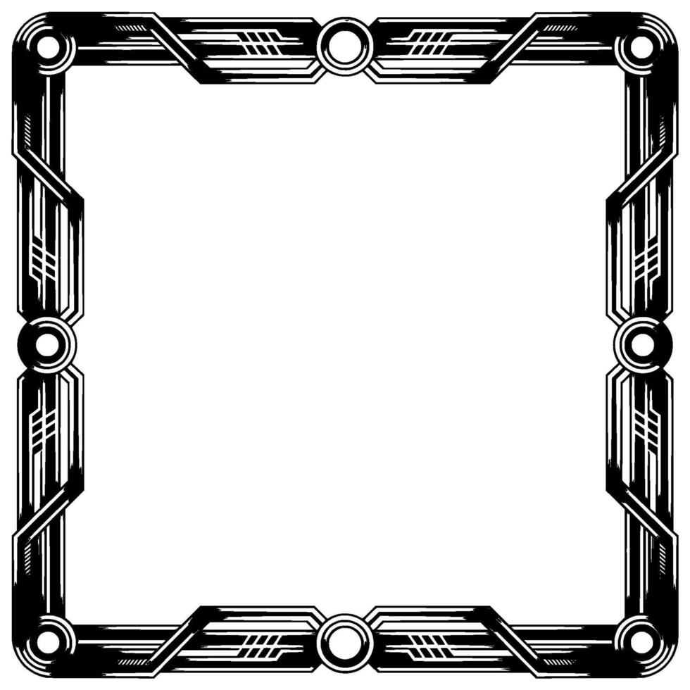 Art Deco Frame Geometric Silver Black Border For Invitations Designs vector