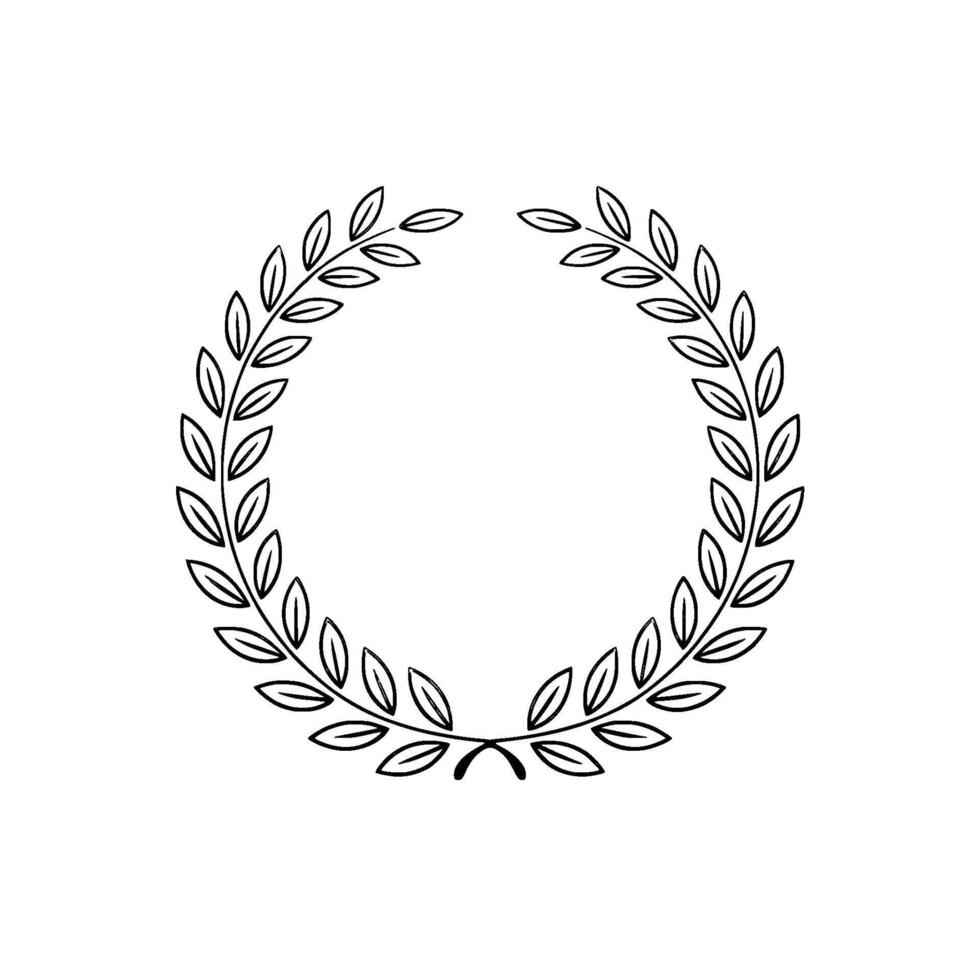 Minimalist Laurel Wreath Illustration Symbol Of Victory Achievement vector