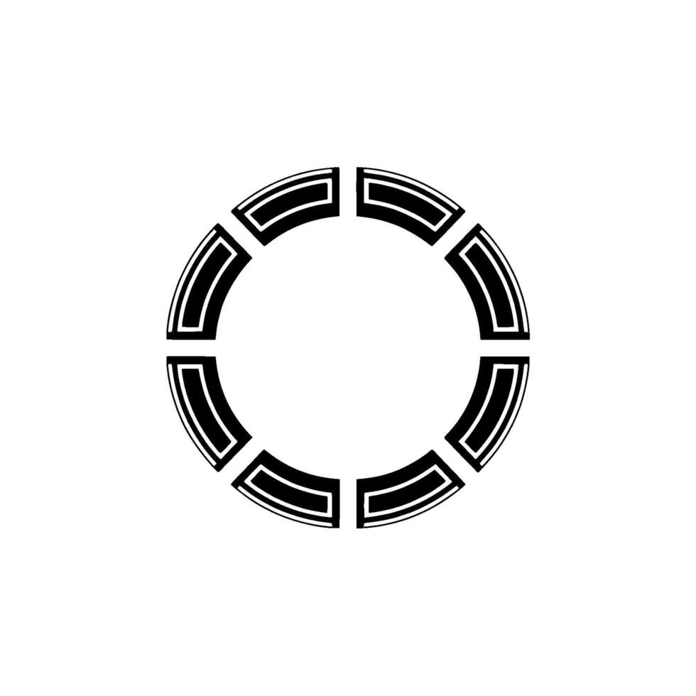 Abstract Black Circle Segmented On White Background vector