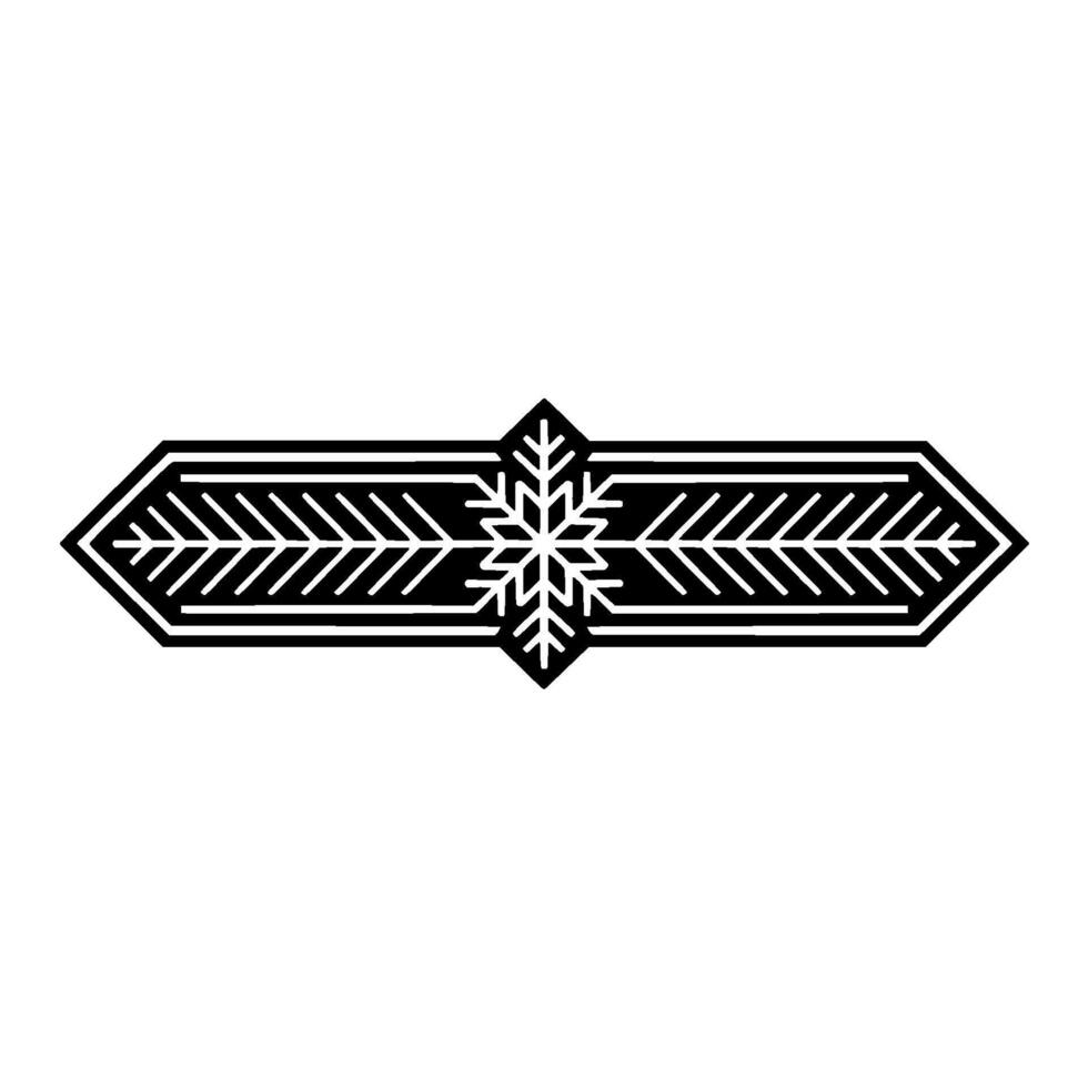 Elegant Black And White Winter Snowflake Ornament vector