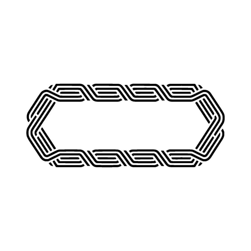 Geometric Octagon Frame In Minimalist Black And White Style vector