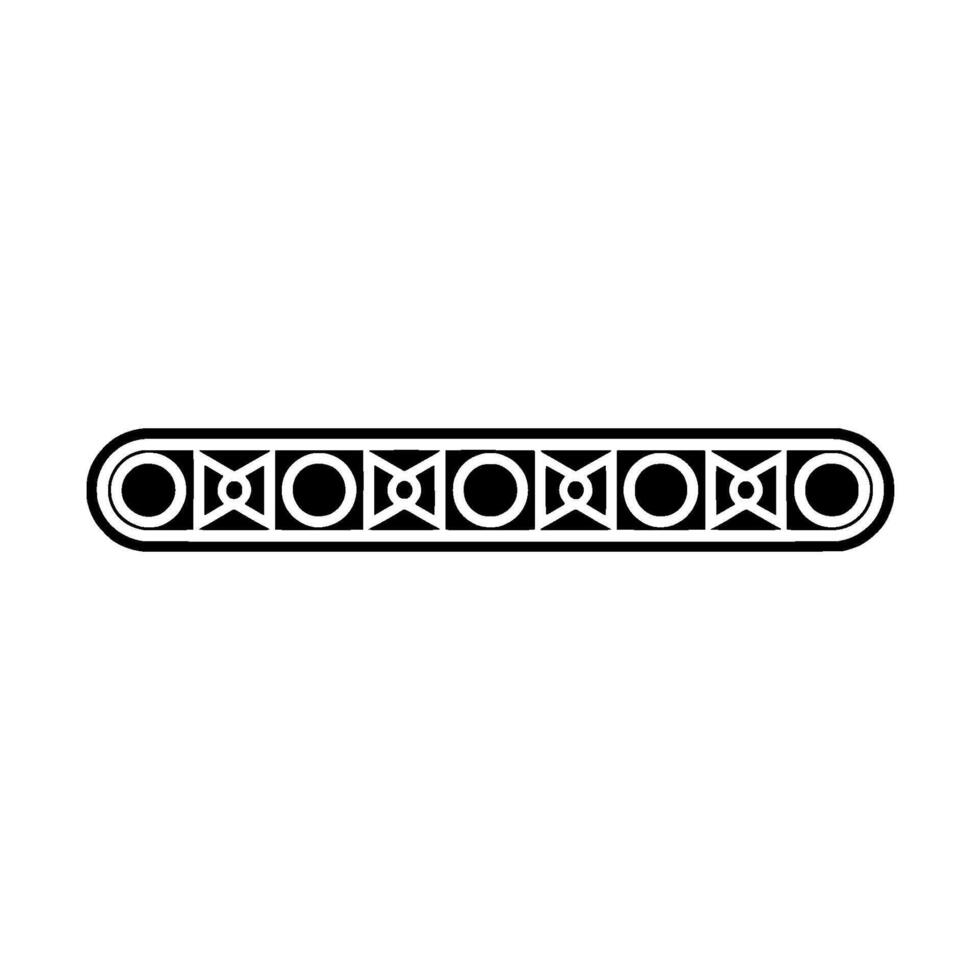 Minimalist Geometric Ornament Black White Border On White vector