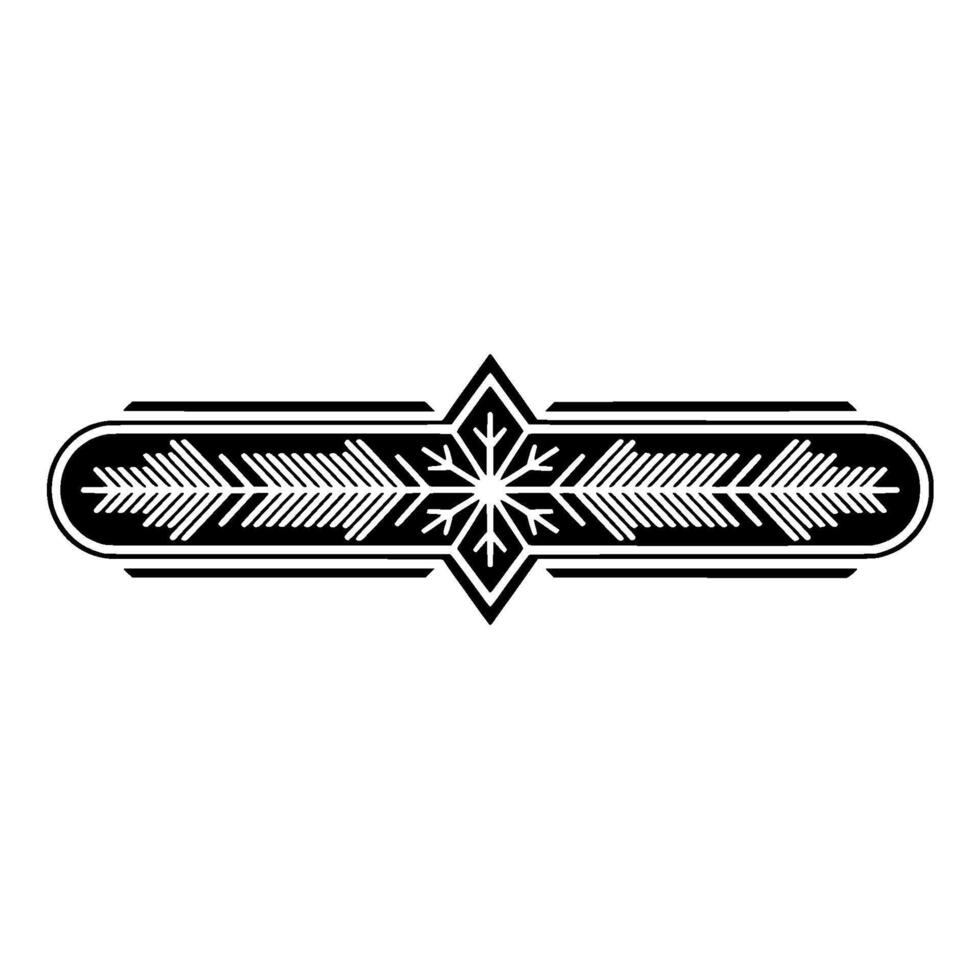 Minimalist Snowflake Ornament Winter, Elegant vector