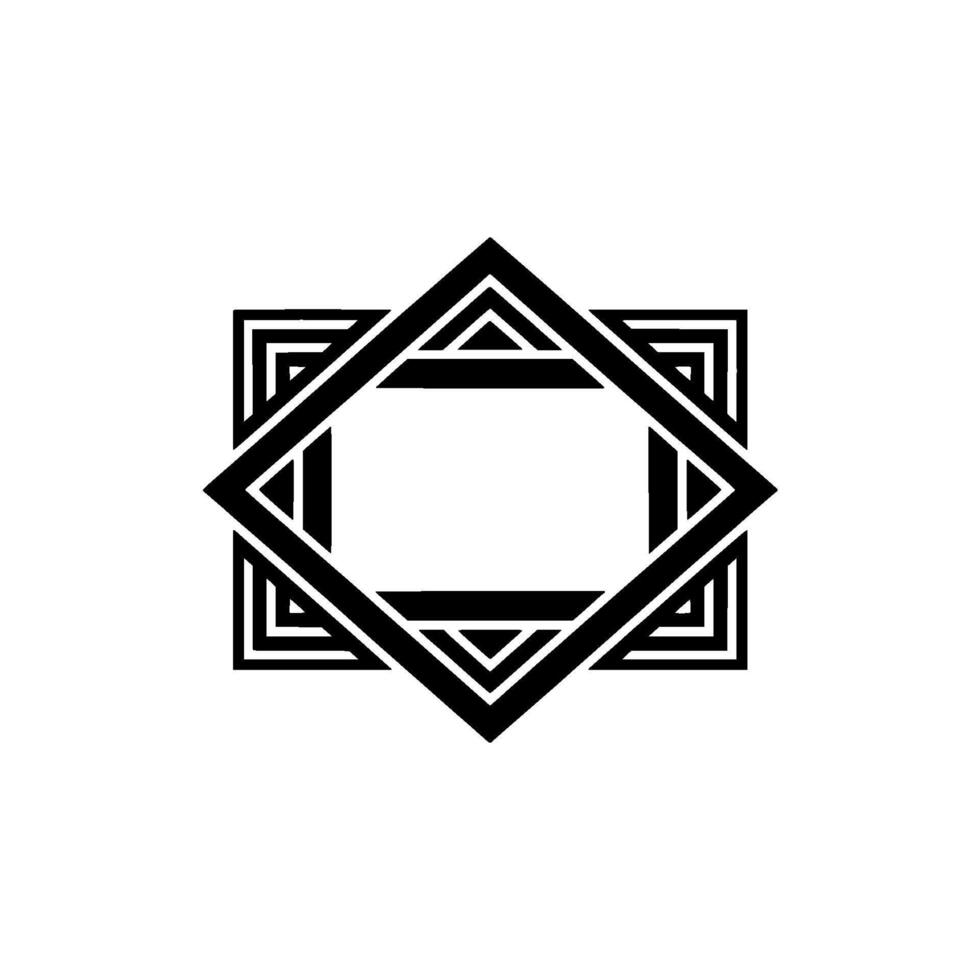Geometric Black And White Emblem, Minimalist, Abstract vector